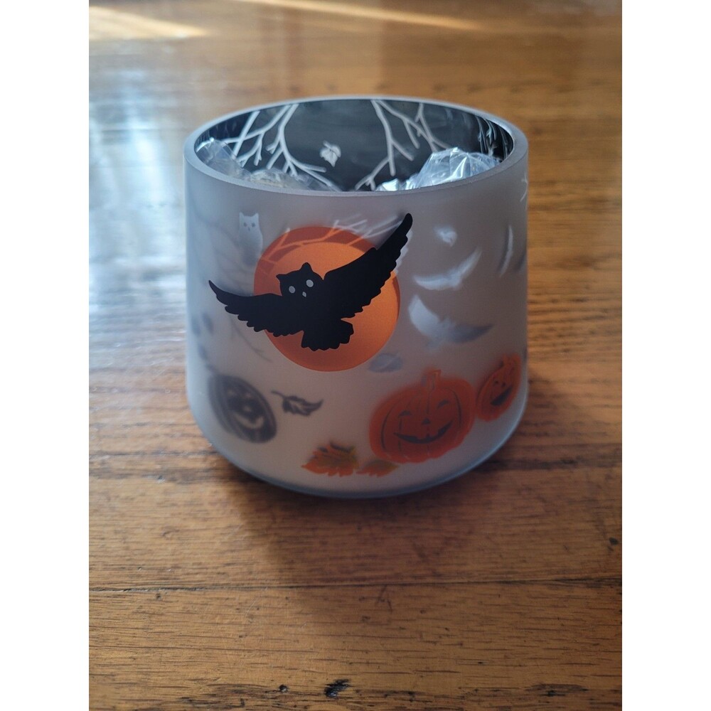 Yankee Candle Spooky Halloween Owl & Pumpkin Jar Shade Medium/Large Jar Silver
